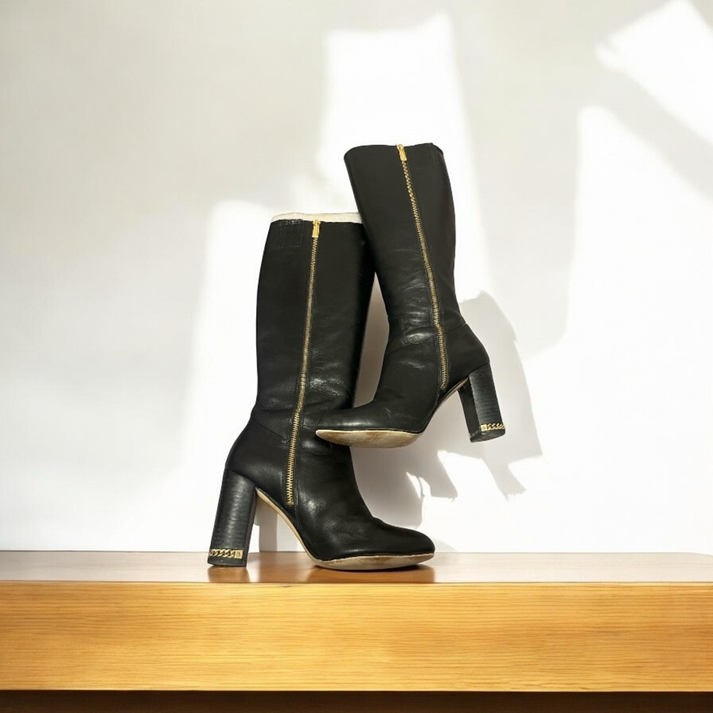 Michael Kors Black Heeled Boots with Block Heel